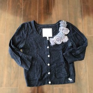 Navy linen/cotton cardigan sweater